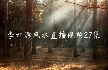 李开源 阳宅风水直播视频27集